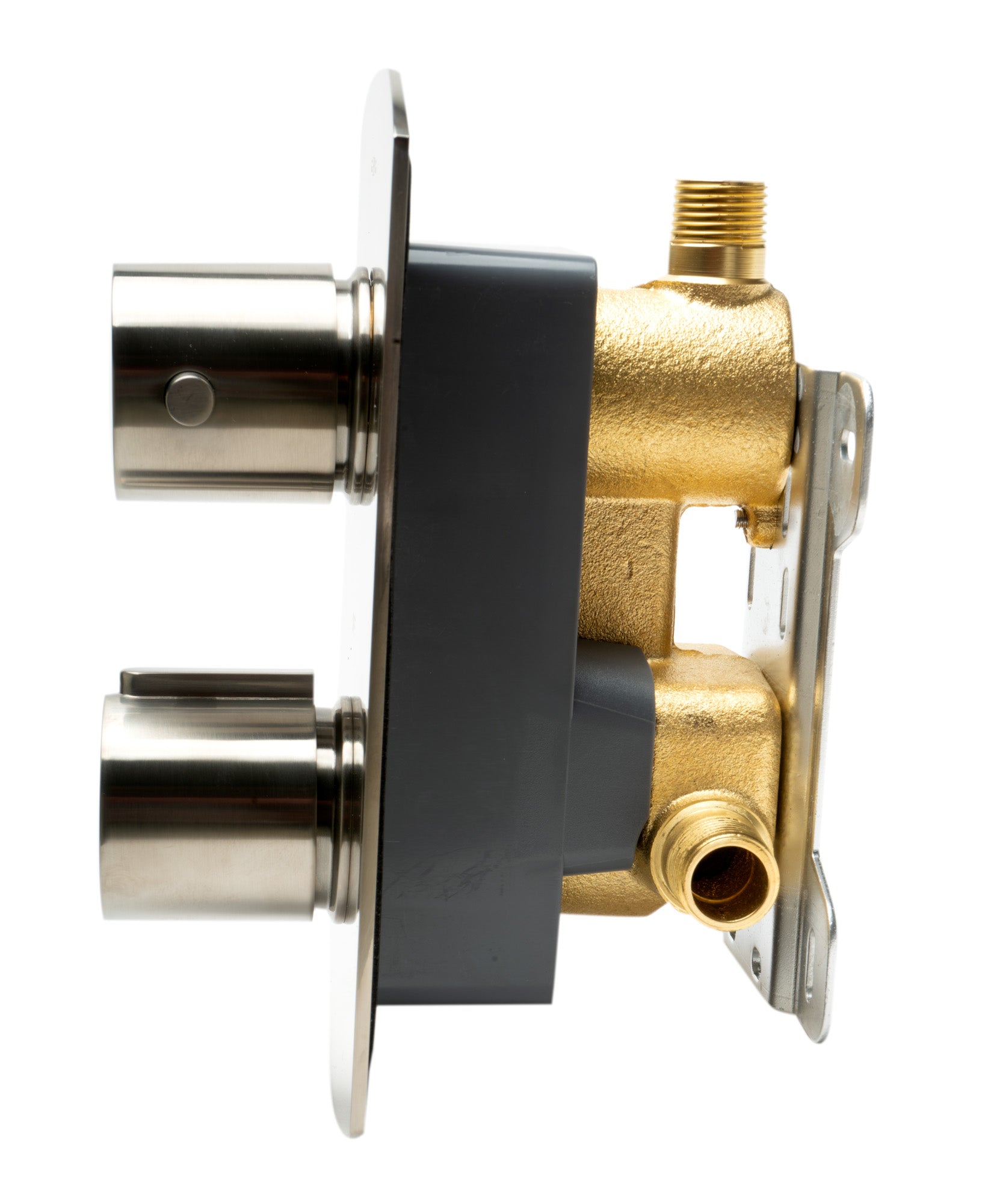 ALFI AB3809-BN Brushed Nickel Round Knob 1 Way Thermostatic Shower Mixer
