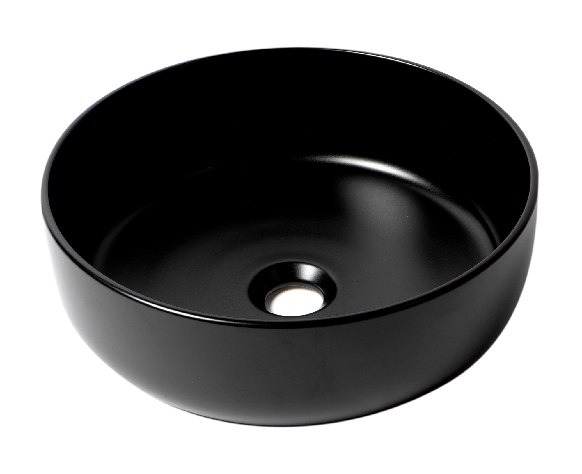 ALFI ABC907-BM Black Matte 15" Round Above Mount Ceramic Sink