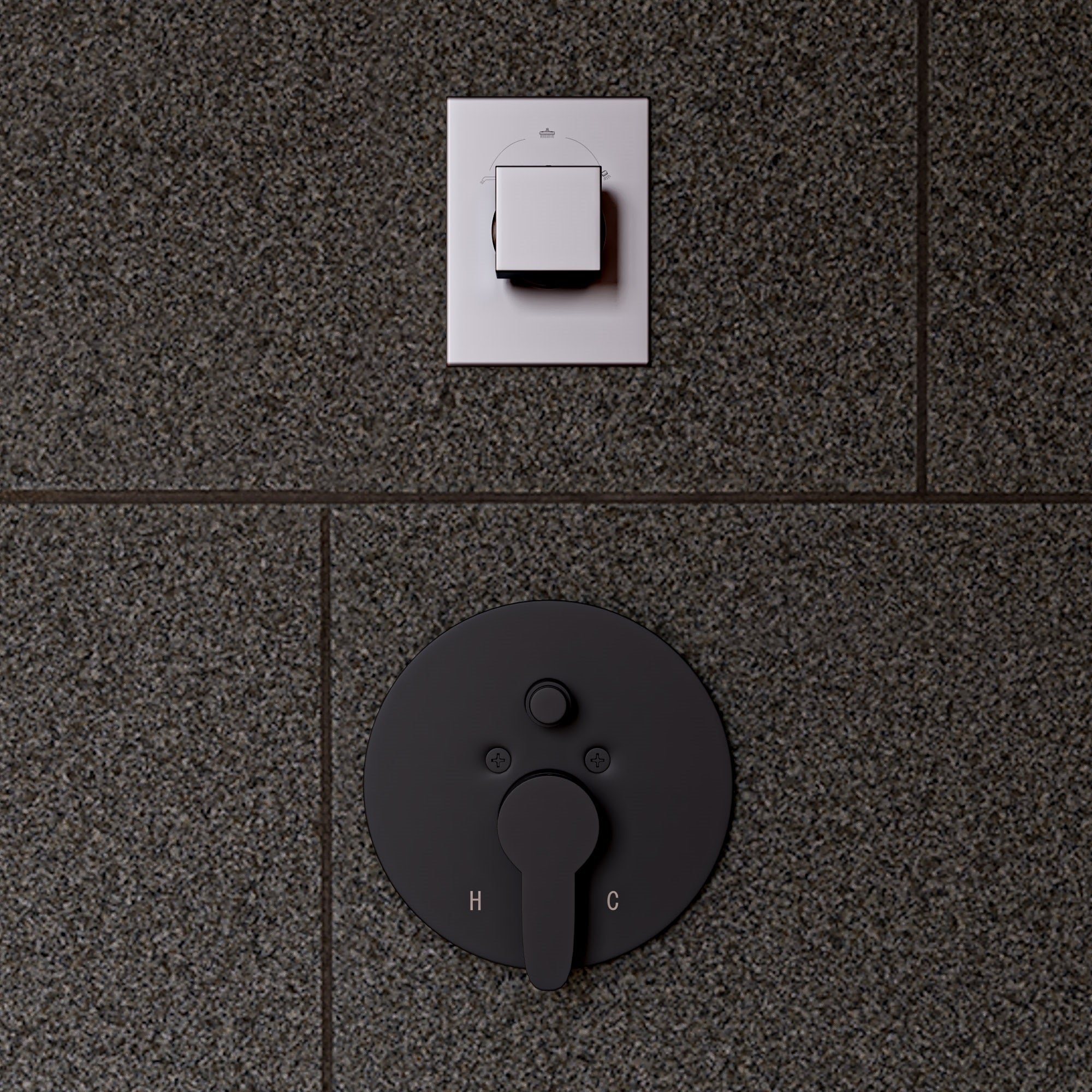 ALFI AB9209-BN Brushed Nickel Modern Square 3 Way Shower Diverter
