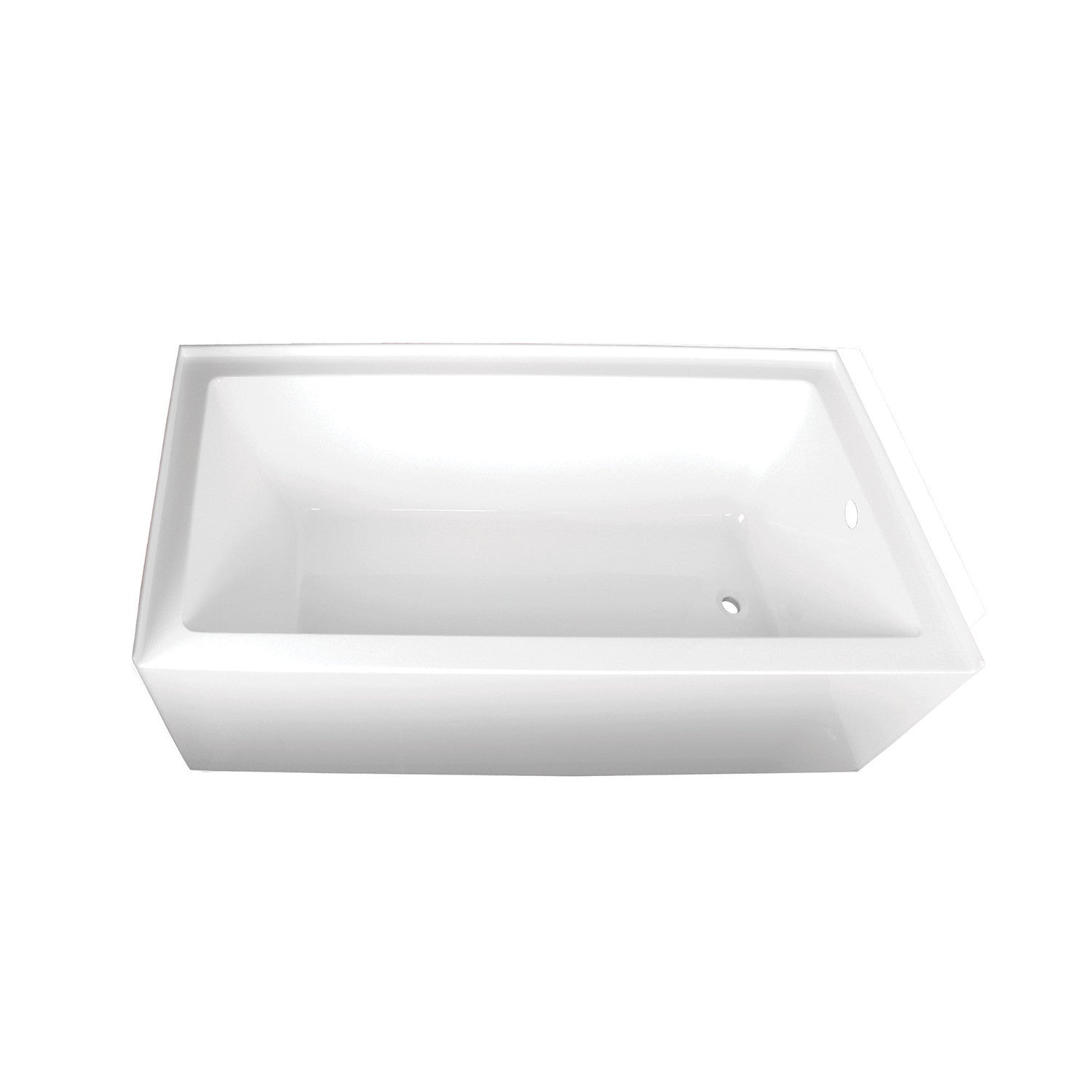 Aqua Eden VTAP603622R 60" Acrylic Rectangular 3-Wall Alcove Tub, Right Hand Drain, Glossy White