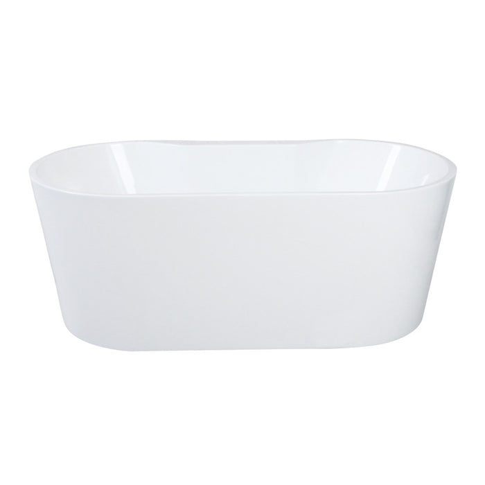 Kingston Brass VTDE633023 63" Acrylic Oval Double Ended Freestanding Tub with Drain, Glossy White