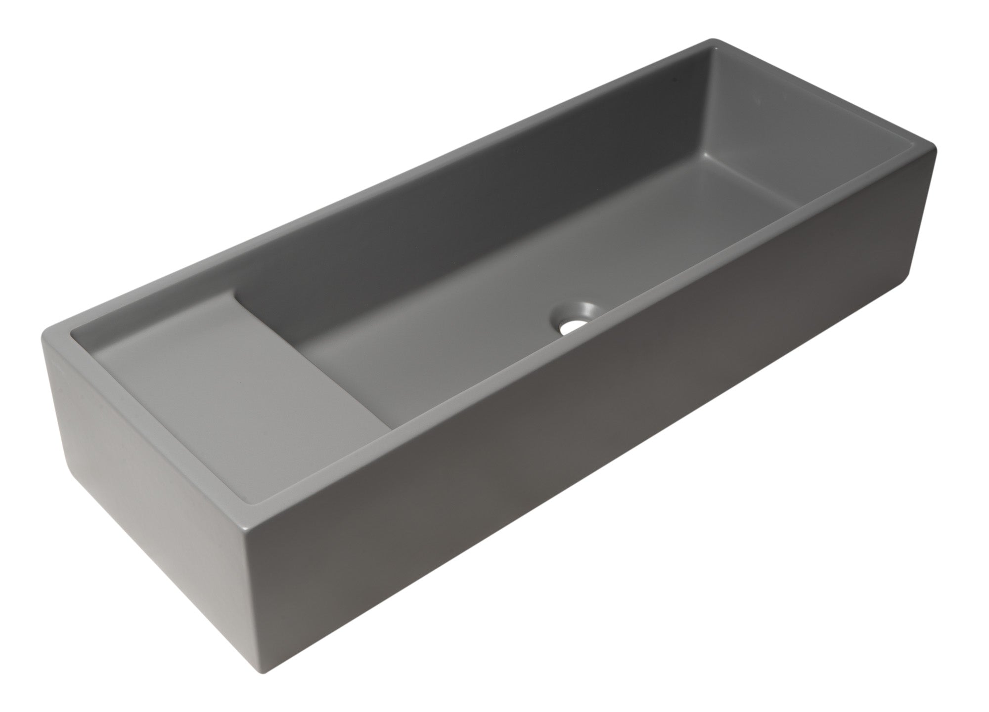 ALFI AB39TRGM 39" Grey Matte Above Mount Fireclay Bathroom Trough Sink