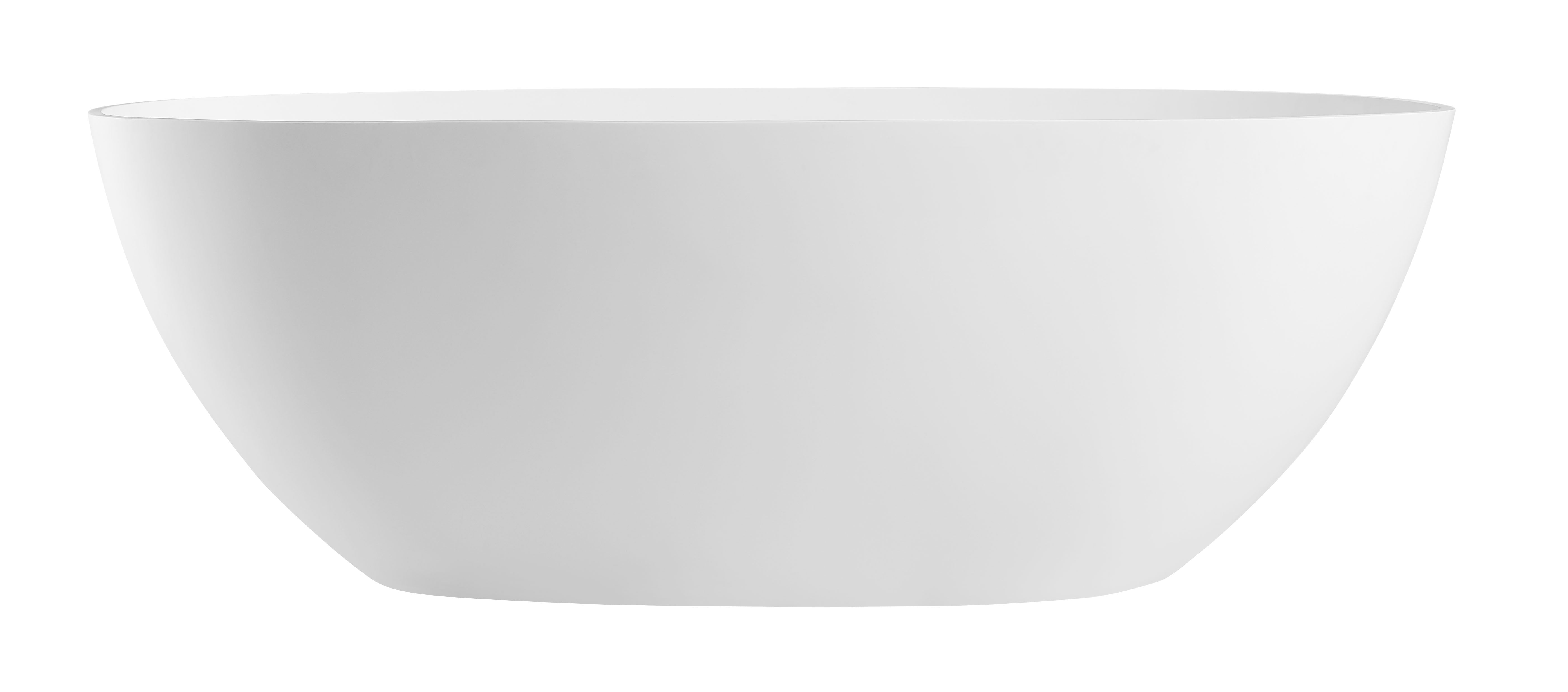 ALFI AB9975 59" White Oval Solid Surface Resin Soaking Bathtub