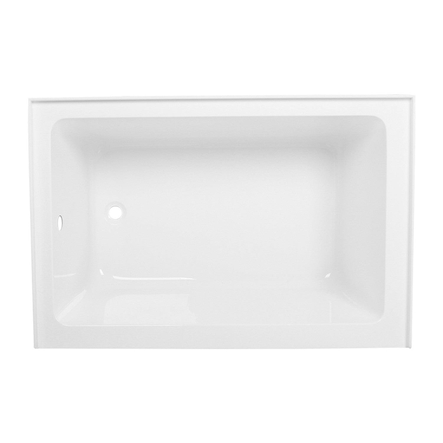 Aqua Eden VTDE483222L 48" Acrylic Rectangular 3-Wall Alcove Tub, Left Hand Drain Hole, Glossy White