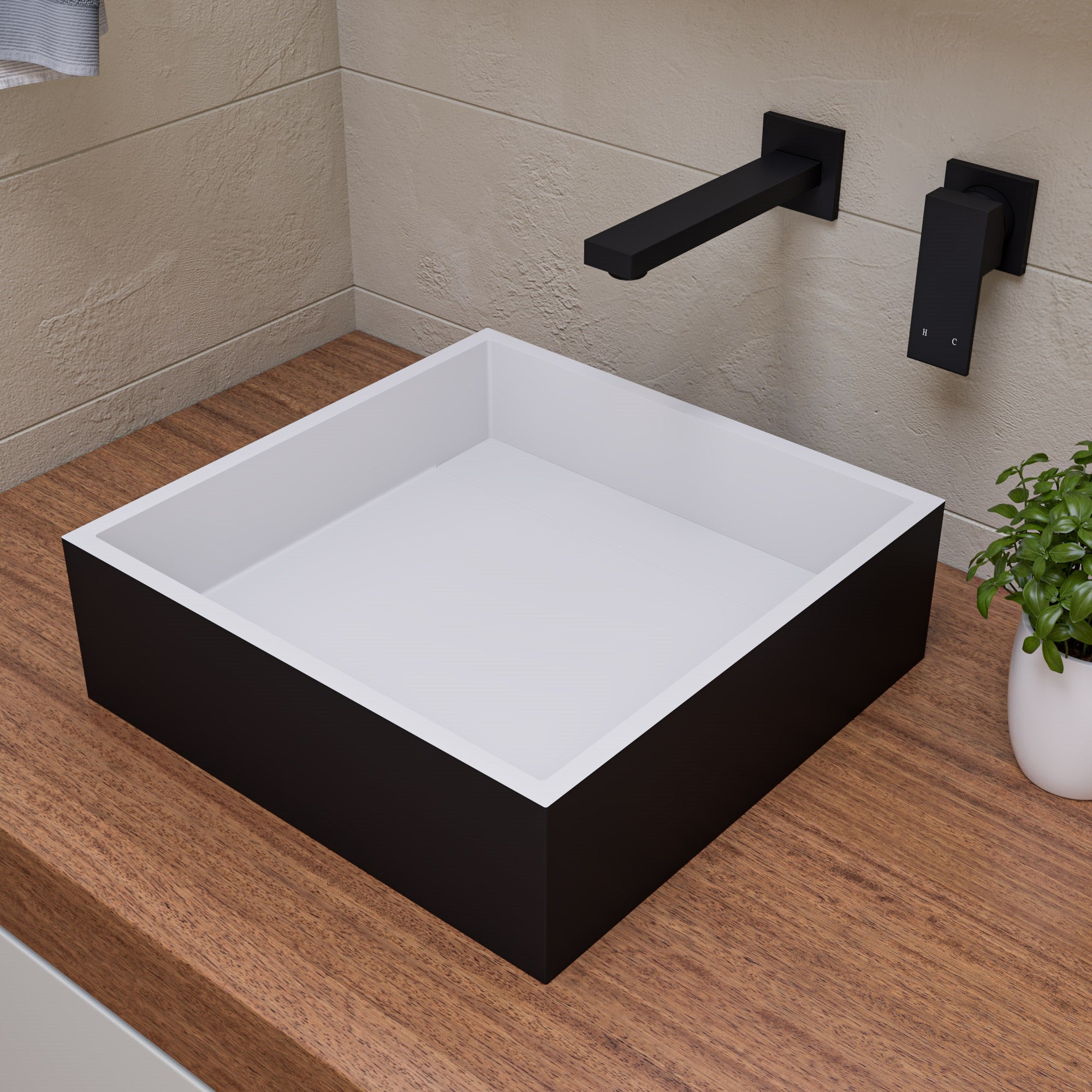 ALFI AB1468-BM Black Matte Single Lever Wallmount Bathroom Faucet
