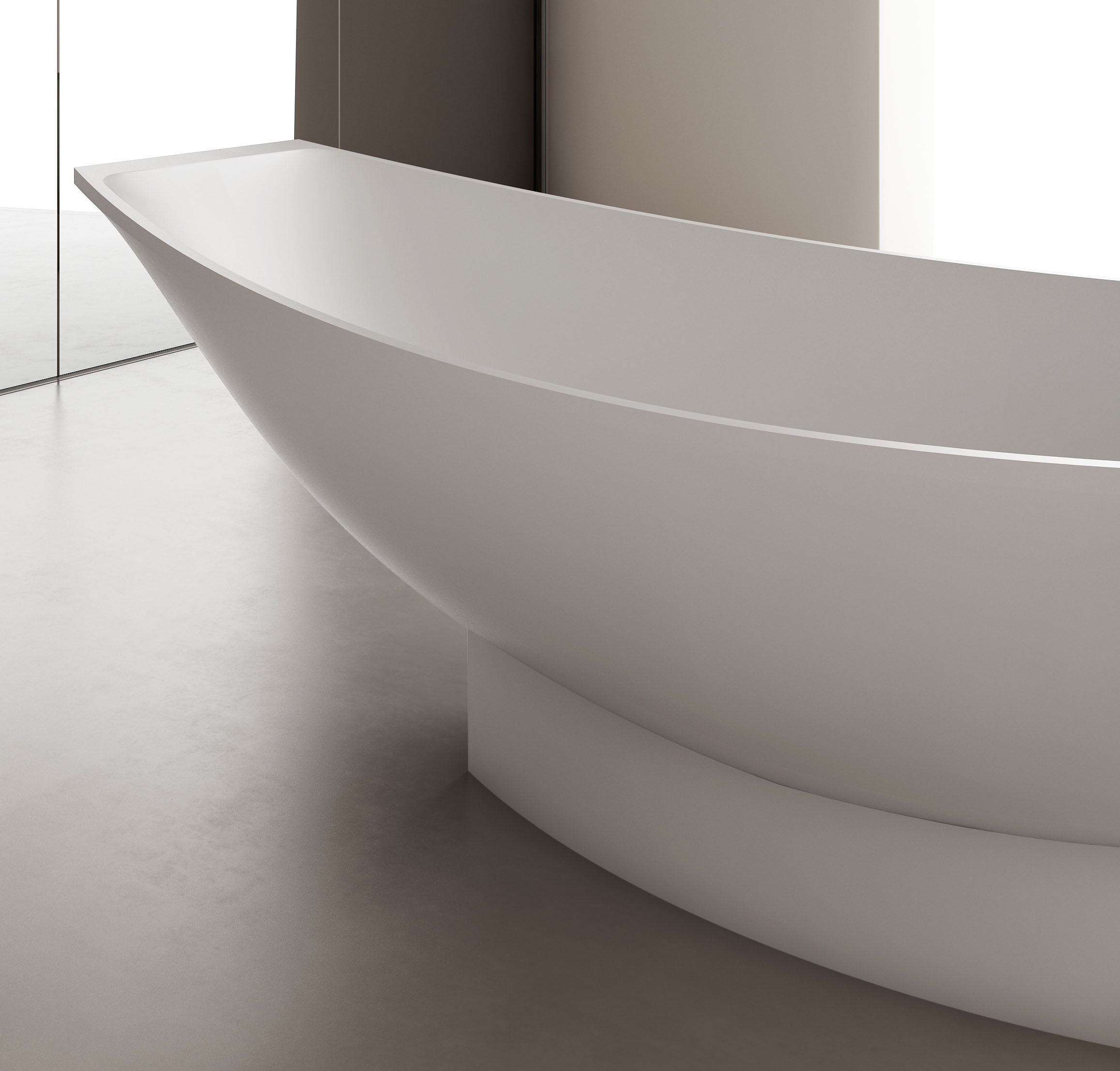 ALFI AB9991 White Matte 71" Solid Surface Resin Free Standing Hammock Style Bathtub