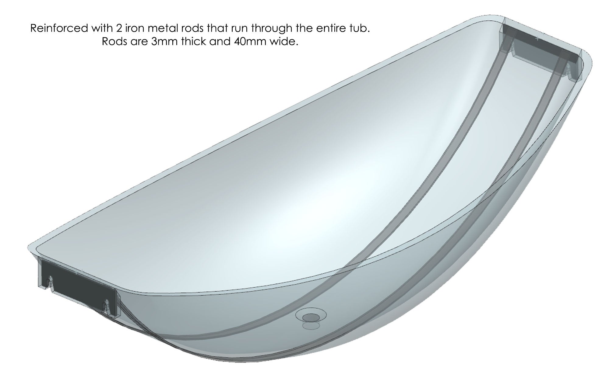 ALFI HammockTub1-WM White Matte 79" Acrylic Suspended Wall Mounted Hammock Bathtub