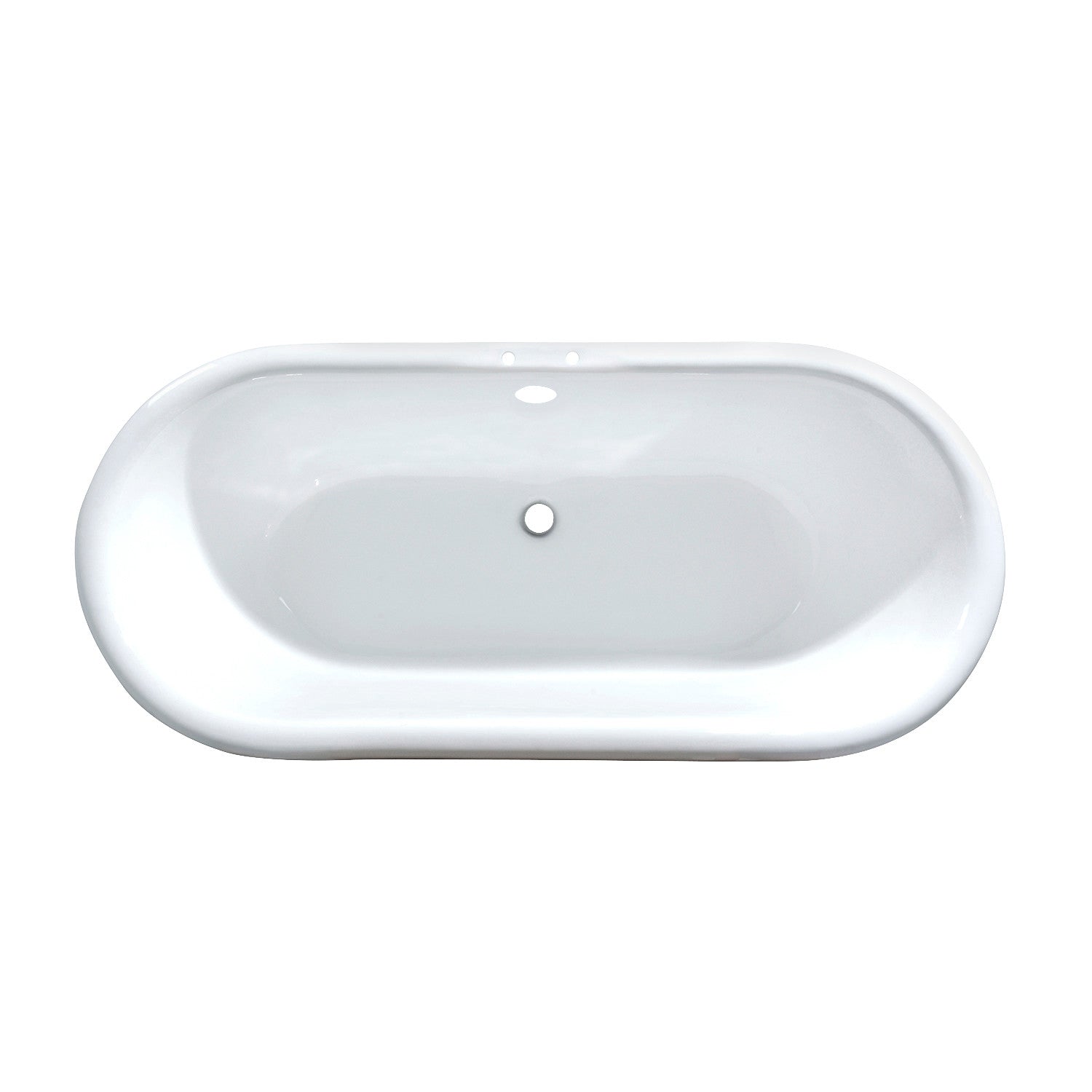 Aqua Eden VBT7D663013NB1 66" Cast Iron Oval Double Ended Clawfoot Tub (7" Faucet Drillings), Black/White/Polished Chrome