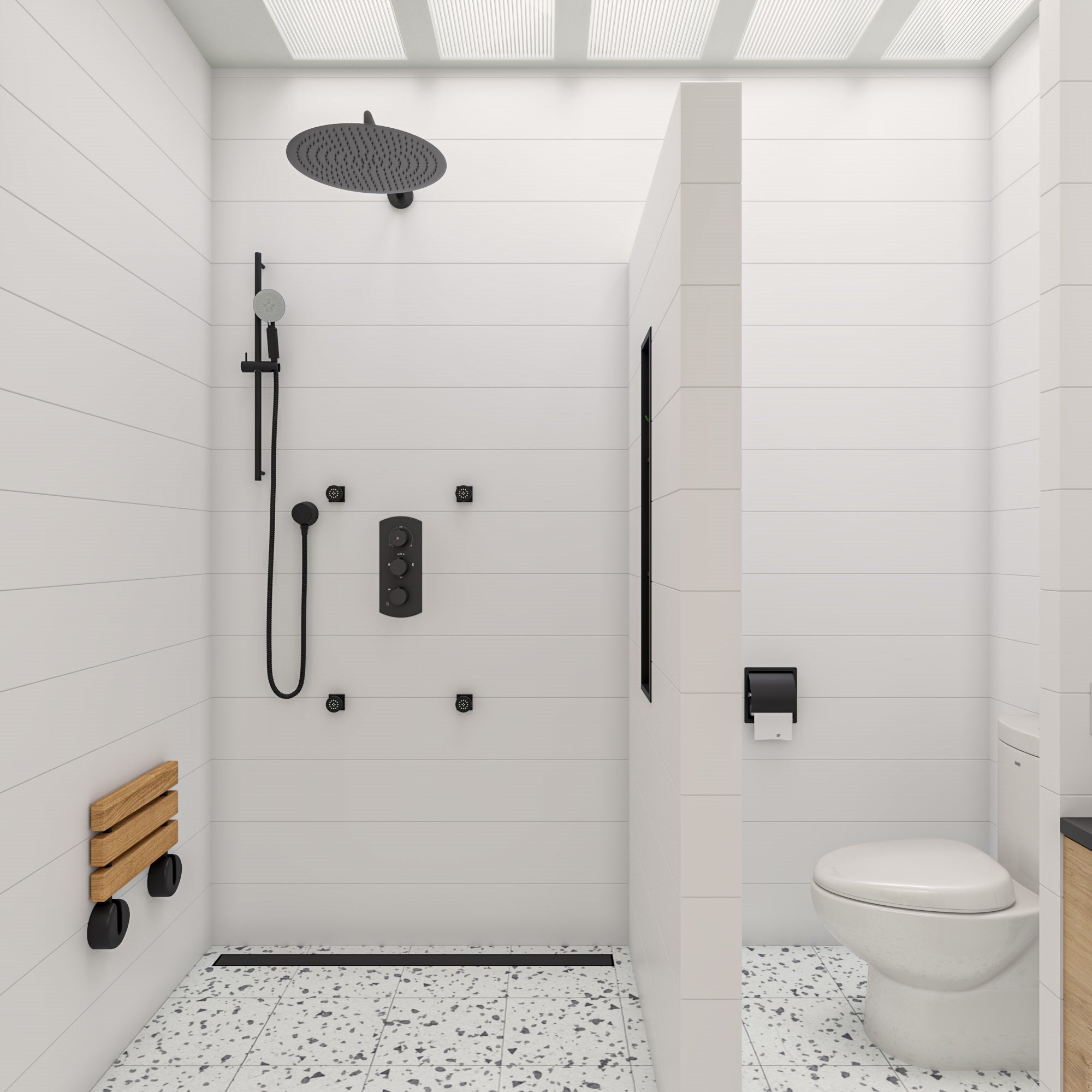 ALFI ABSA20R-BM Black Matte 20" Round Wall Shower Arm