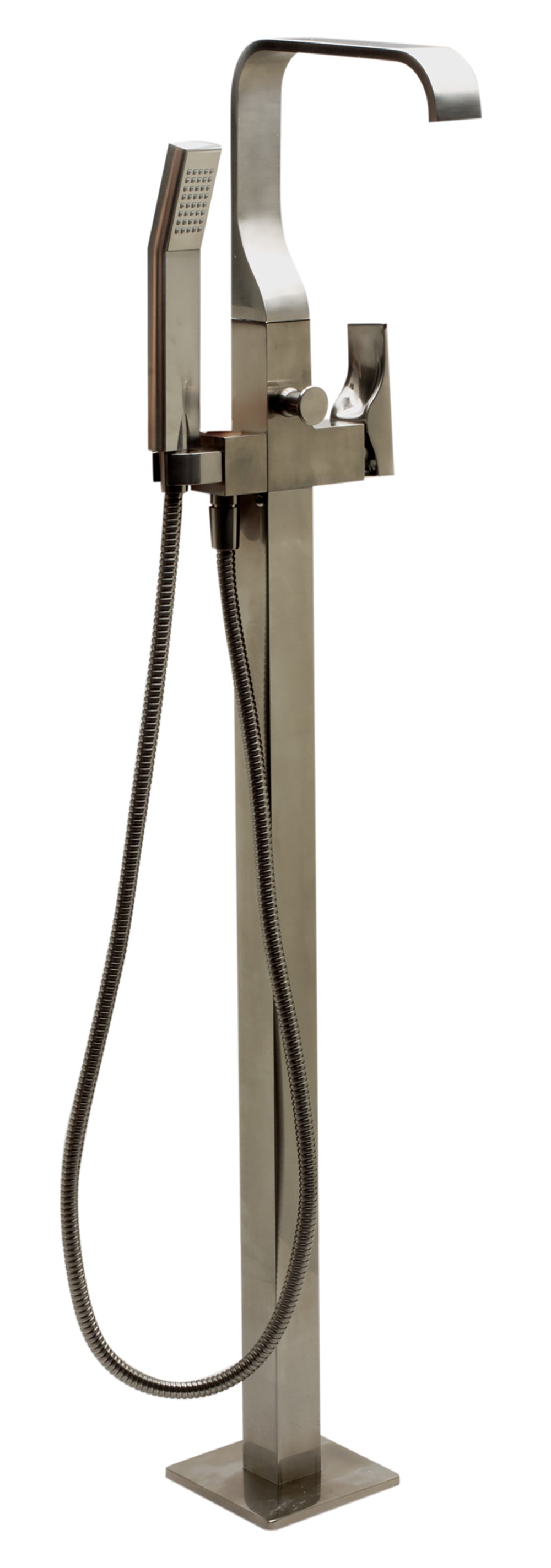 ALFI AB2180-BN Brushed Nickel Single Lever Floor Mounted Tub Filler Mixer w Hand Held Shower Head