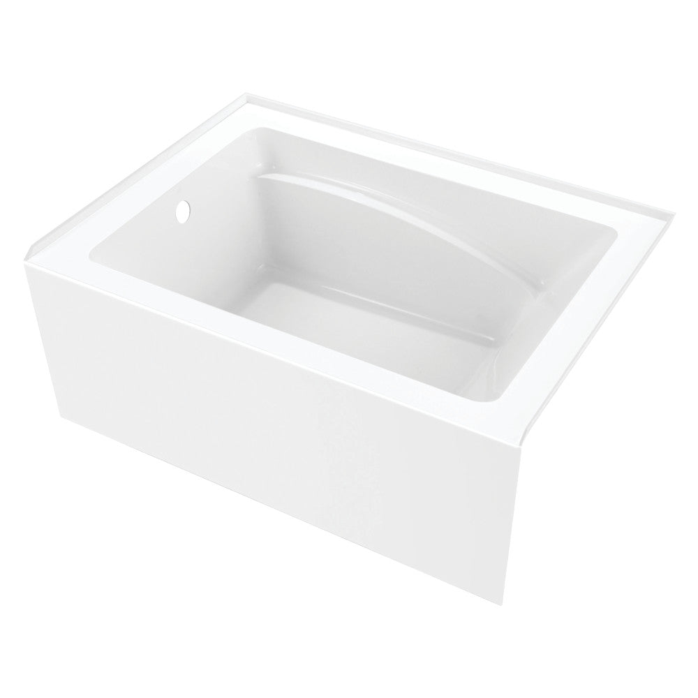 Aqua Eden VTAM4836L22T 48" Acrylic Rectangular 3-Wall Alcove Tub, Left Hand Drain, Glossy White