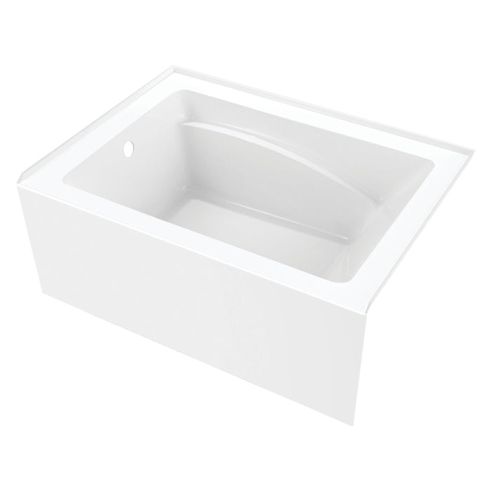 Aqua Eden VTAM4836L22T 48" Acrylic Rectangular 3-Wall Alcove Tub, Left Hand Drain, Glossy White