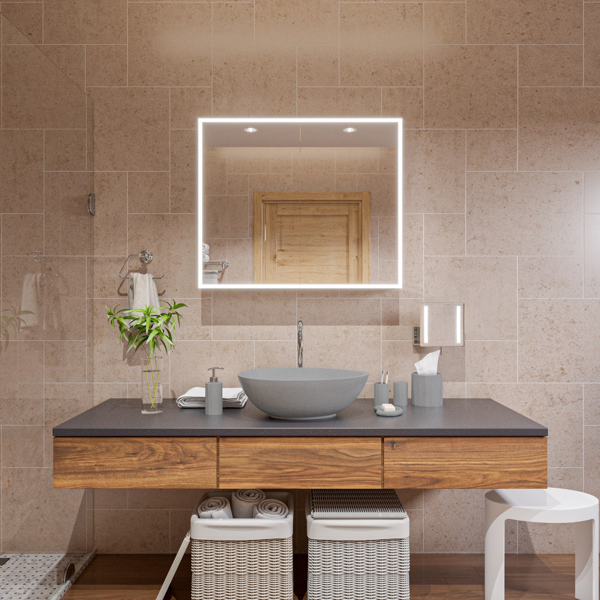 ALFI ABCO21O 21" Solid Concrete Tear Drop Above Mount Vessel Sink