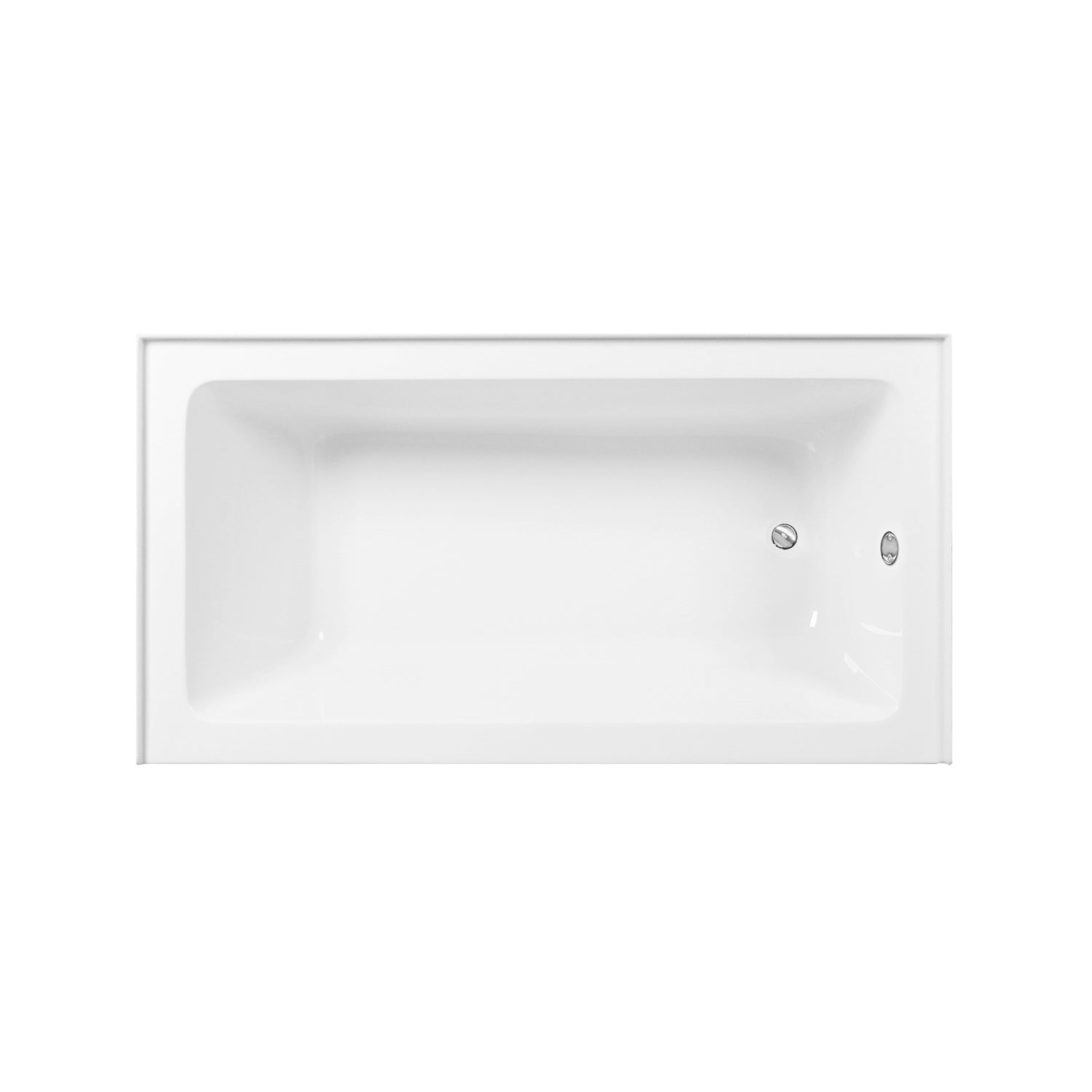 Aqua Eden CVTAP603222R1 60" Acrylic Rectangular 3-Wall Alcove Tub Combo with Waste and Overflow Drain (Right Hand Drain), Glossy White/Polished Chrome