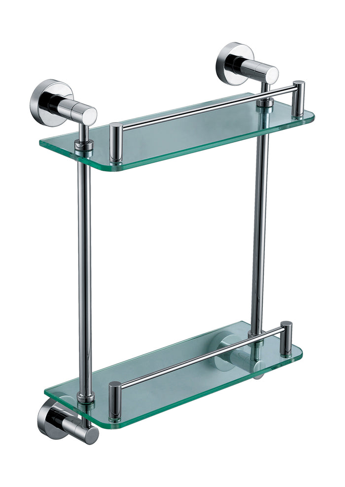 ALFI AB9549 Polished Chrome Wall Mounted Double Glass Shower Shelf Bathroom Accessory