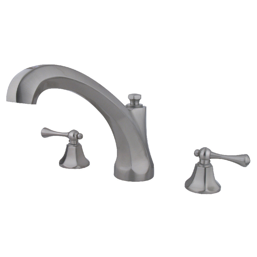 Kingston Brass KS4328BL Vintage Two-Handle Deck Mount Roman Tub Faucet, Brushed Nickel