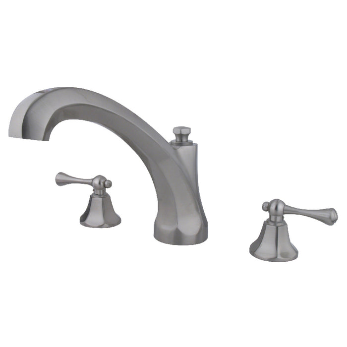 Kingston Brass KS4328BL Vintage Two-Handle Deck Mount Roman Tub Faucet, Brushed Nickel