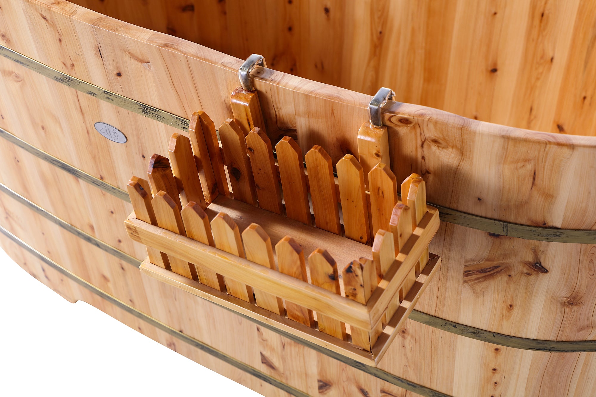 ALFI AB1103 59" Free Standing Cedar Wood Bathtub with Bench