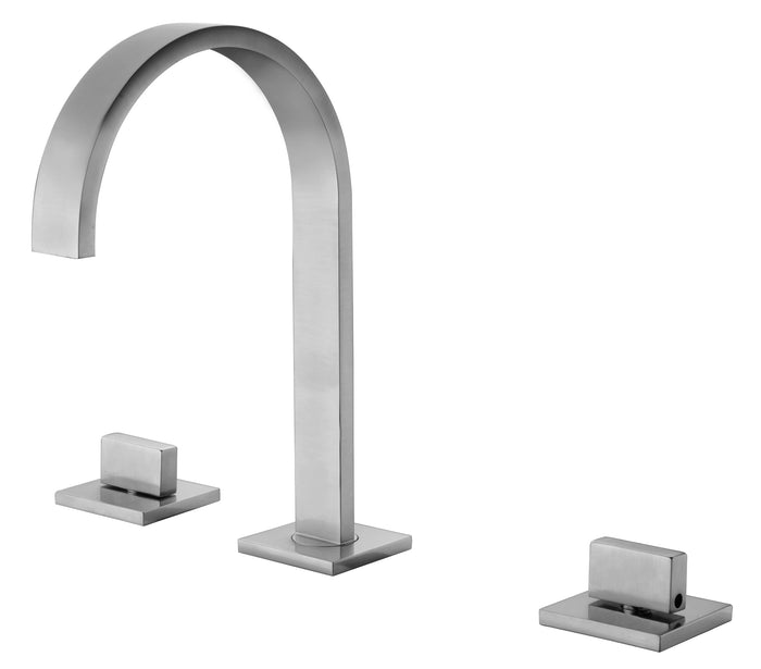 ALFI AB1336-BN Brushed Nickel Gooseneck Widespread Bathroom Faucet