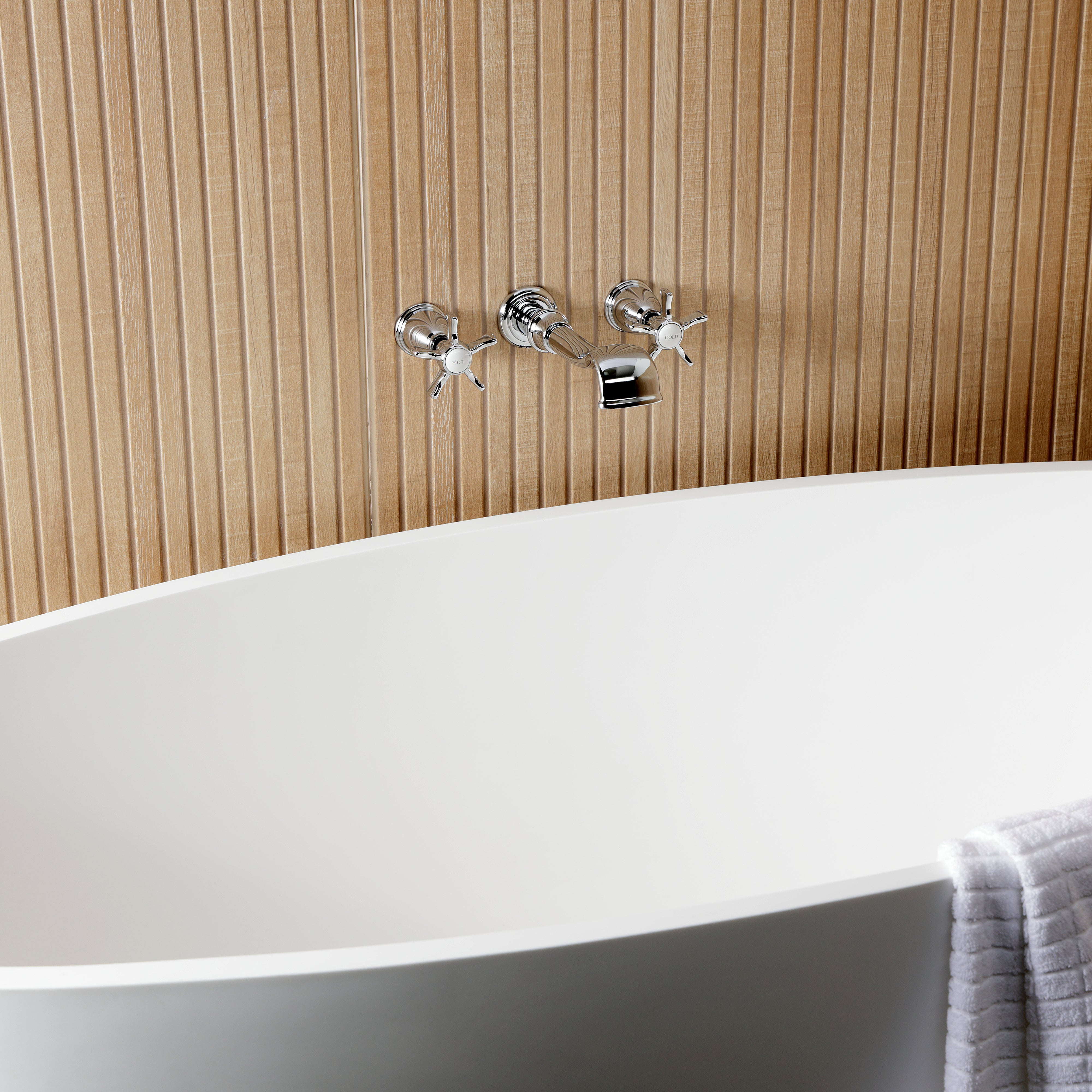 Kingston Brass KS5021NX Hamilton Two-Handle Wall Mount Roman Tub Faucet, Polished Chrome