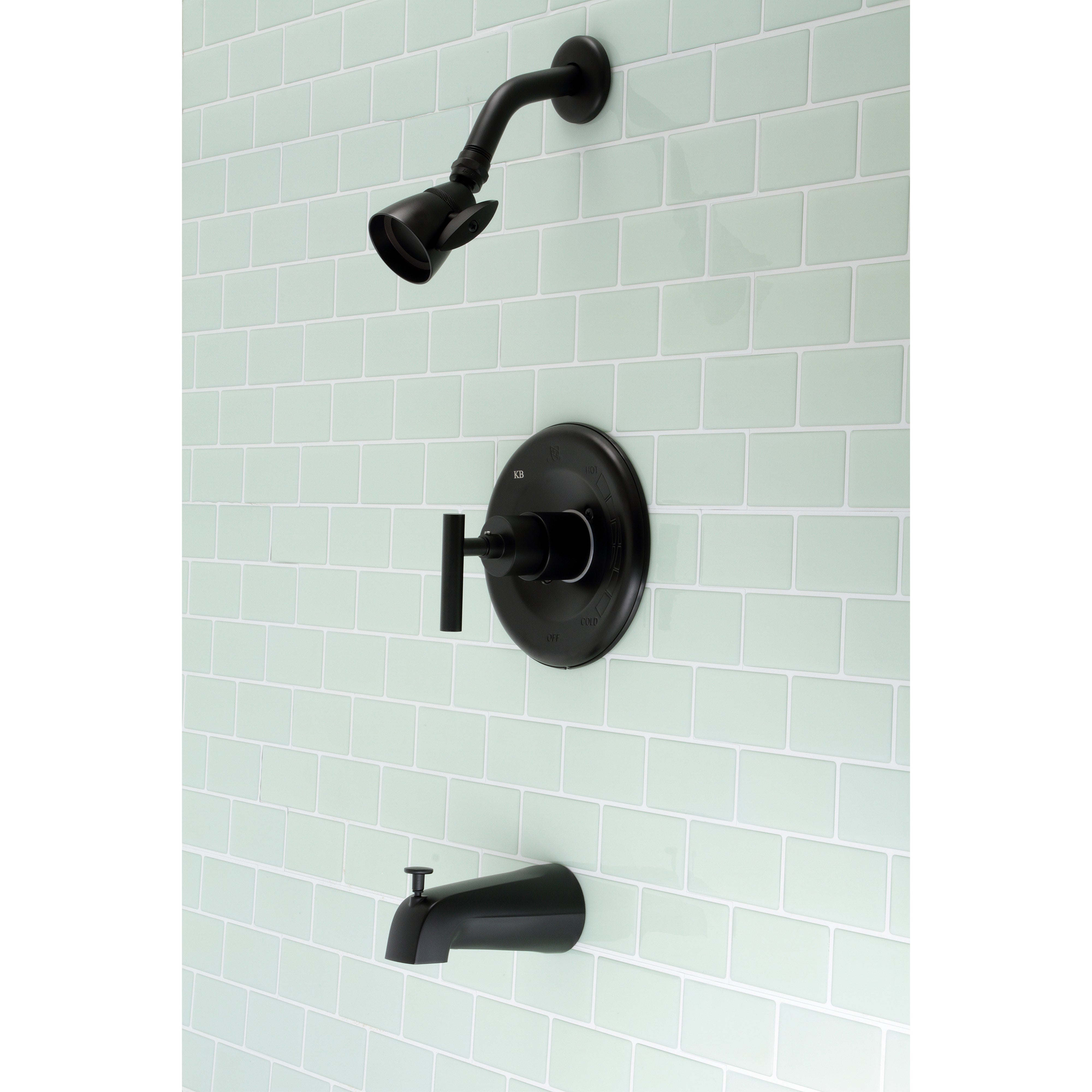 Kingston Brass KB6630CML Manhattan Single-Handle Pressure Balanced Tub and Shower Faucet, Matte Black