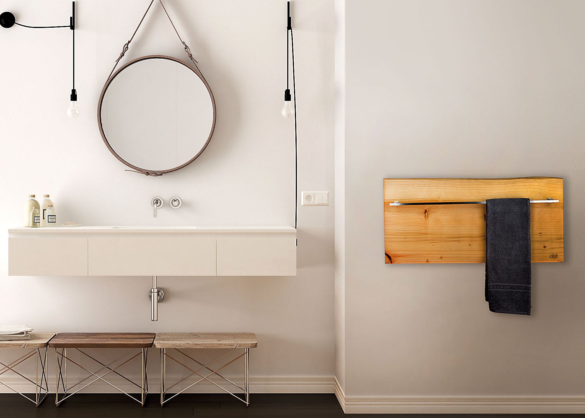 ALFI ABTW3216H 32"x16" Live Edge Cedar Wood Towel Warmer