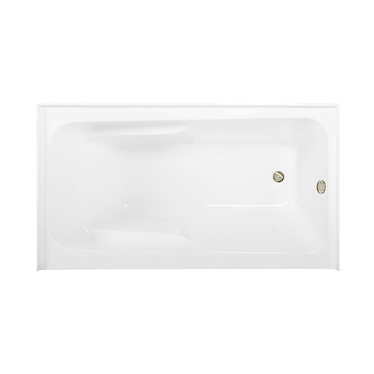 Aqua Eden CVTAP543023R6 54" Acrylic Rectangular 3-Wall Alcove Tub Combo with Armrests and Waste and Overflow Drain (Right Hand Drain), Glossy White/Polished Nickel