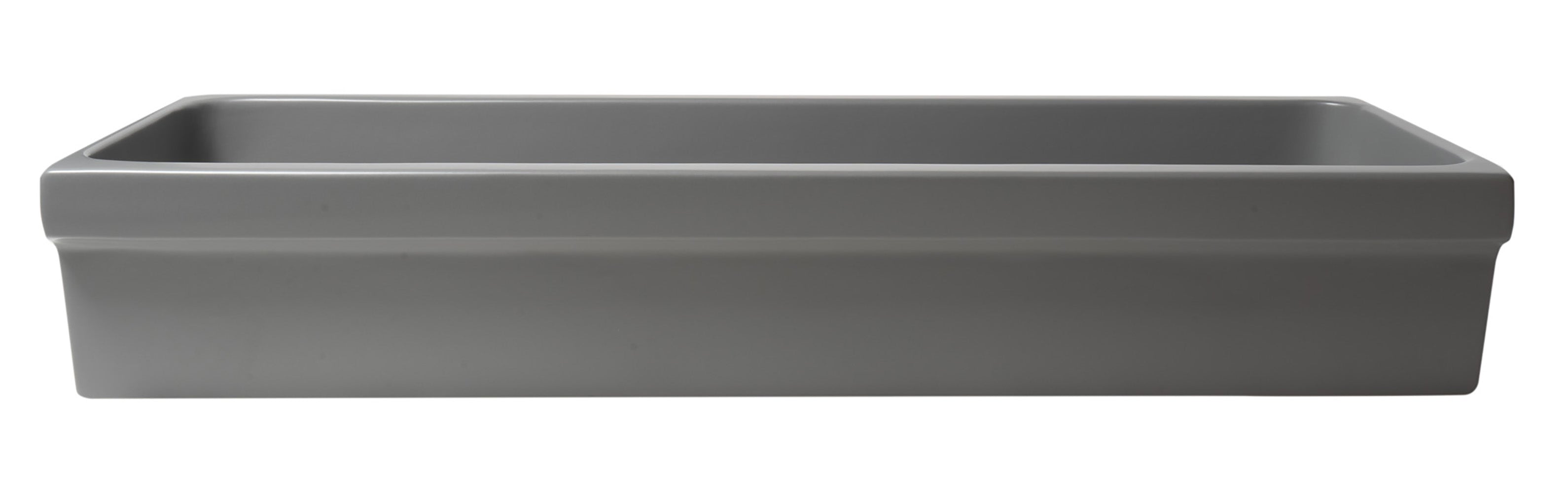 ALFI AB48TRGM 48" Grey Matte Above Mount Fireclay Bathroom Trough Sink