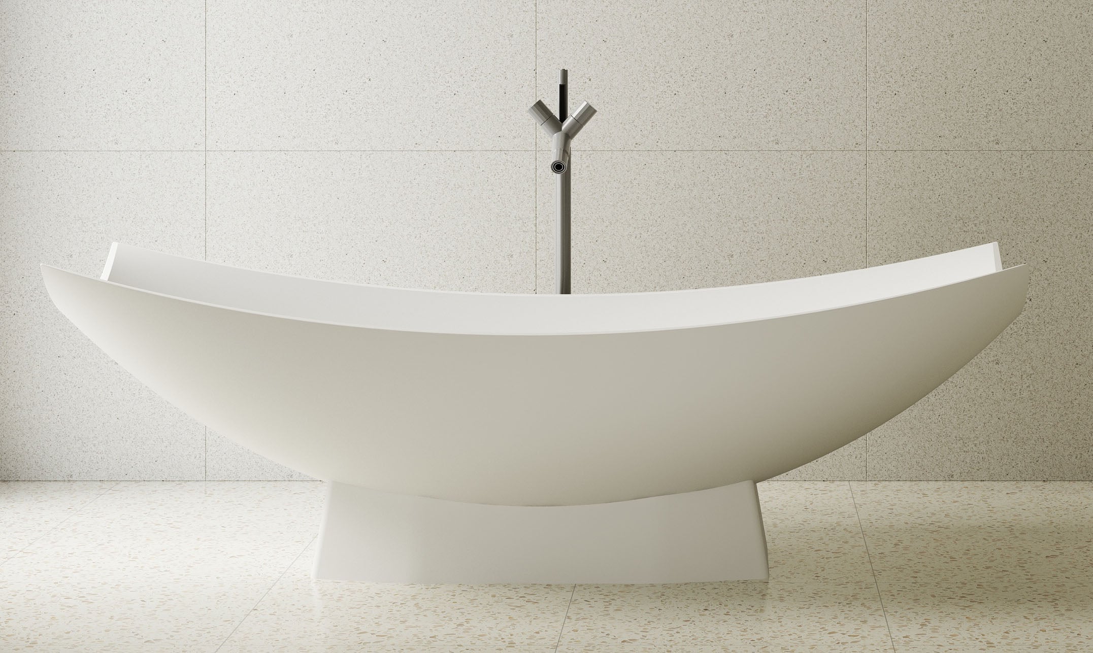 ALFI AB9992 White Matte 71" Solid Surface Resin Free Standing Hammock Style Bathtub