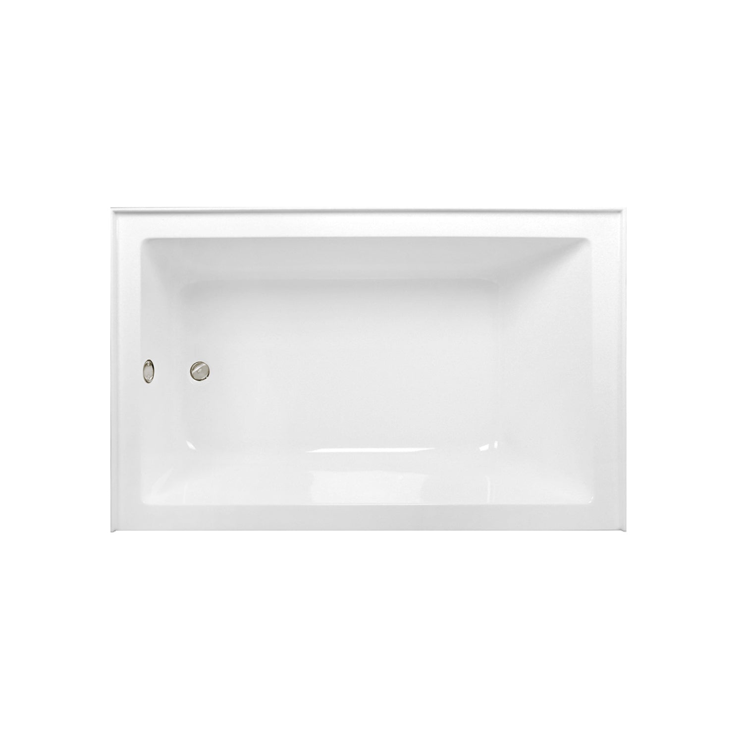 Aqua Eden CVTAP603622L6 60" Acrylic Rectangular 3-Wall Alcove Tub Combo with Waste and Overflow Drain (Left Hand Drain), Glossy White/Polished Nickel