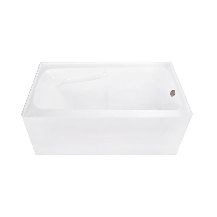 Aqua Eden CVTAP543023R5 54" Acrylic Rectangular 3-Wall Alcove Tub Combo with Armrests, Right Drain, Glossy White/Oil Rubbed Bronze