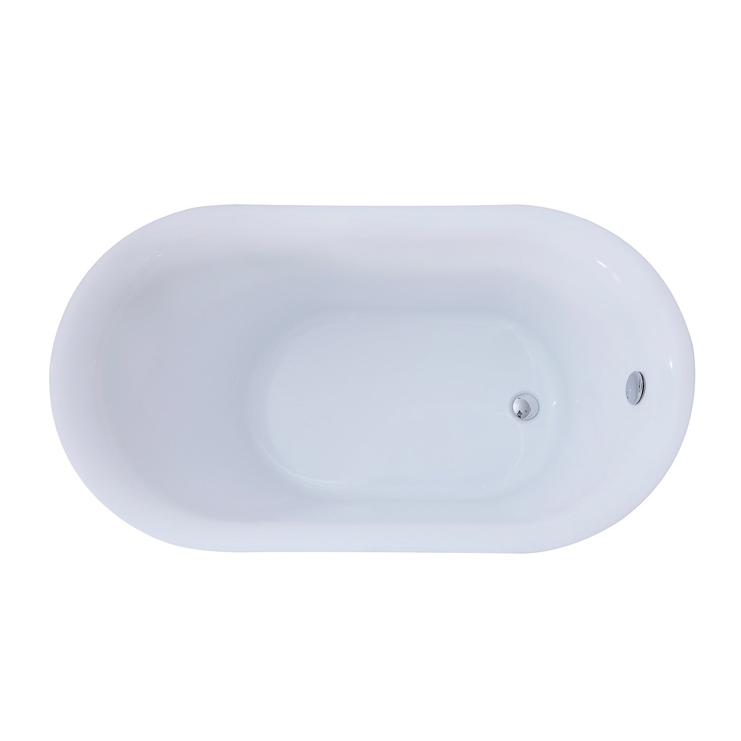 Kingston Brass VTDE513026BA 51" Acrylic Oval Double Slipper Freestanding Tub with Drain, Glossy White