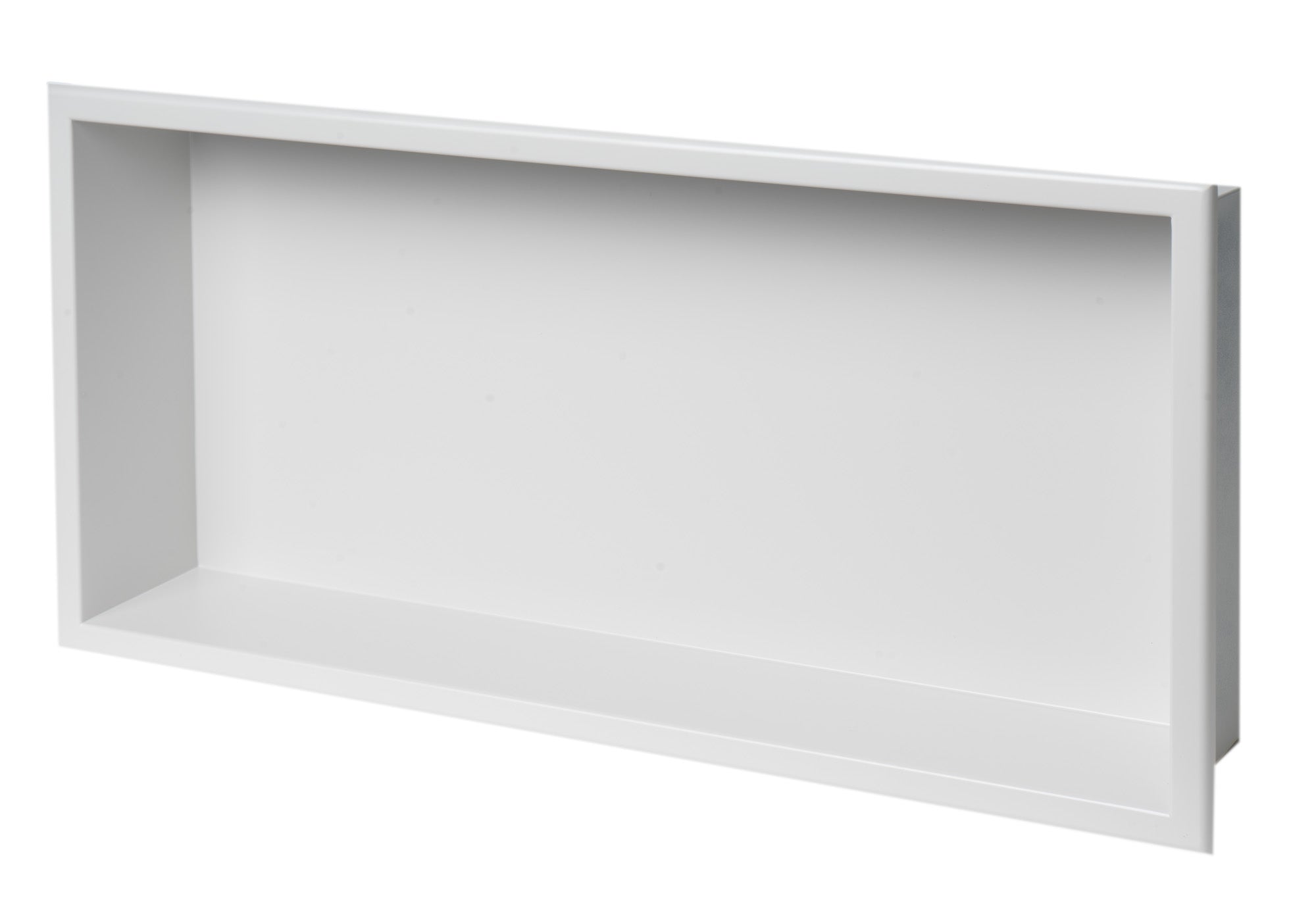 ALFI ABNC2412-W 24 x 12 White Matte Stainless Steel Horizontal Single Shelf Bath Shower Niche