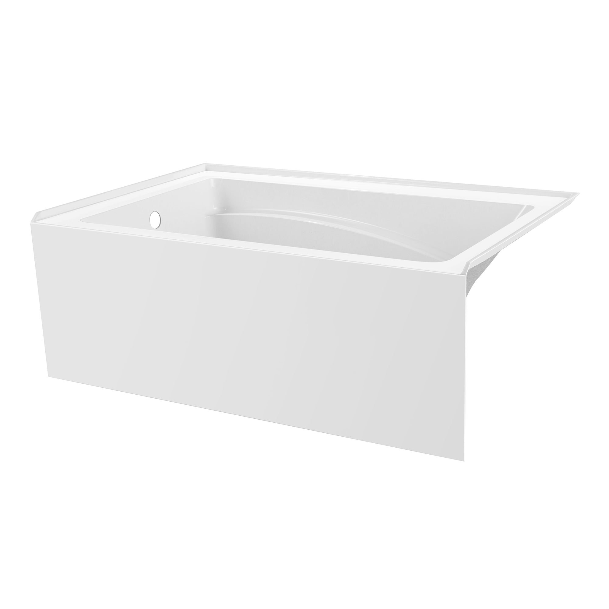 Aqua Eden VTAM5436L22T 54" Acrylic Rectangular 3-Wall Alcove Tub, Left Hand Drain, Glossy White