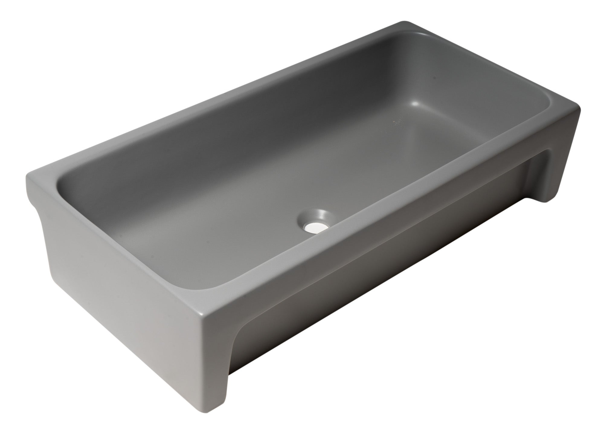 ALFI AB36TRGM 36" Grey Matte Above Mount Fireclay Bathroom Trough Sink