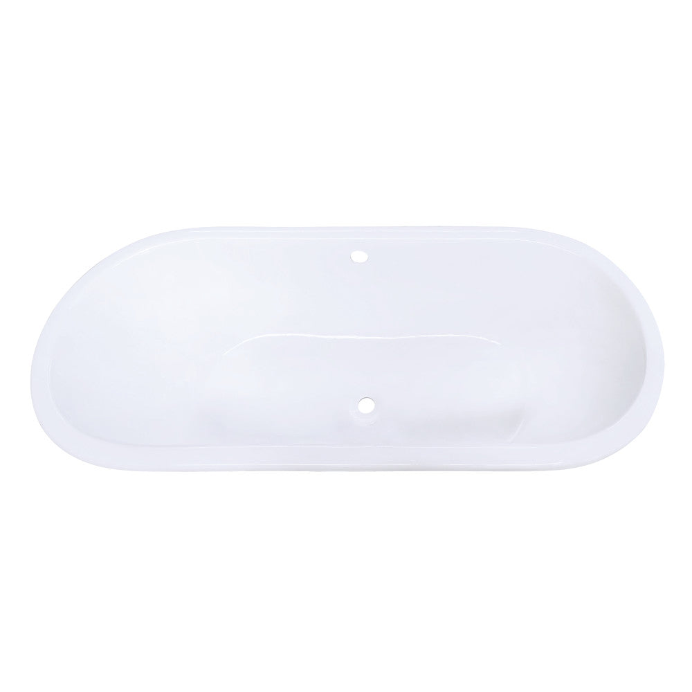 Aqua Eden VCTPN632717 63" Cast Iron Oval Drop-In Tub with Center Drain, White