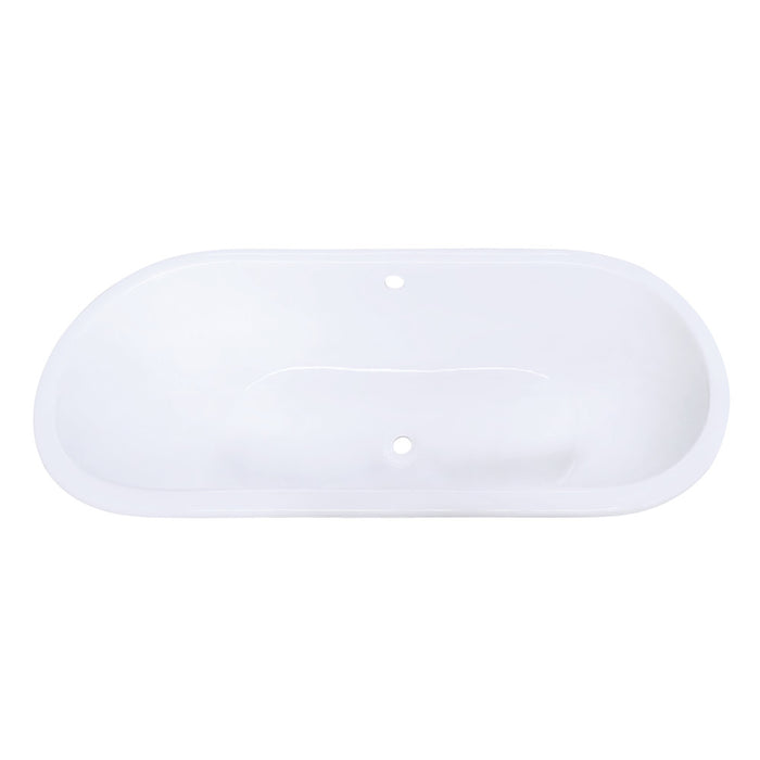 Aqua Eden VCTPN632717 63" Cast Iron Oval Drop-In Tub with Center Drain, White