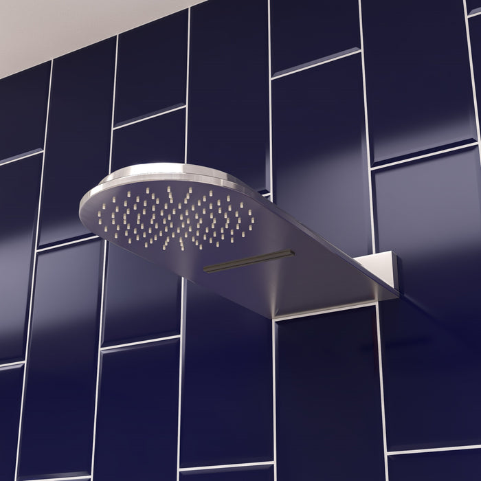 ALFI RAIN10RW-BN Brushed Nickel 10" Wall-Mounted Square Waterfall Rain Shower Head