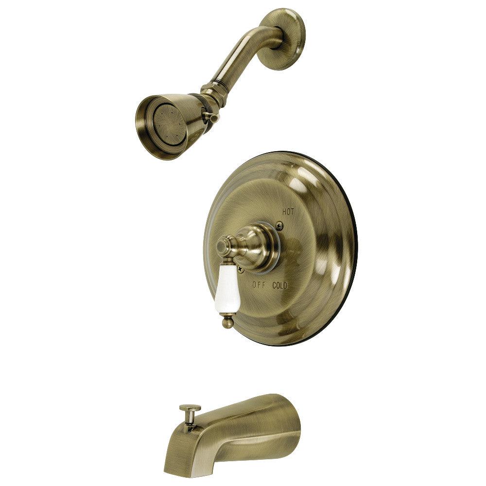 Kingston Brass KB3633PL Restoration Single-Handle Pressure Balanced Tub and Shower Faucet, Antique Brass