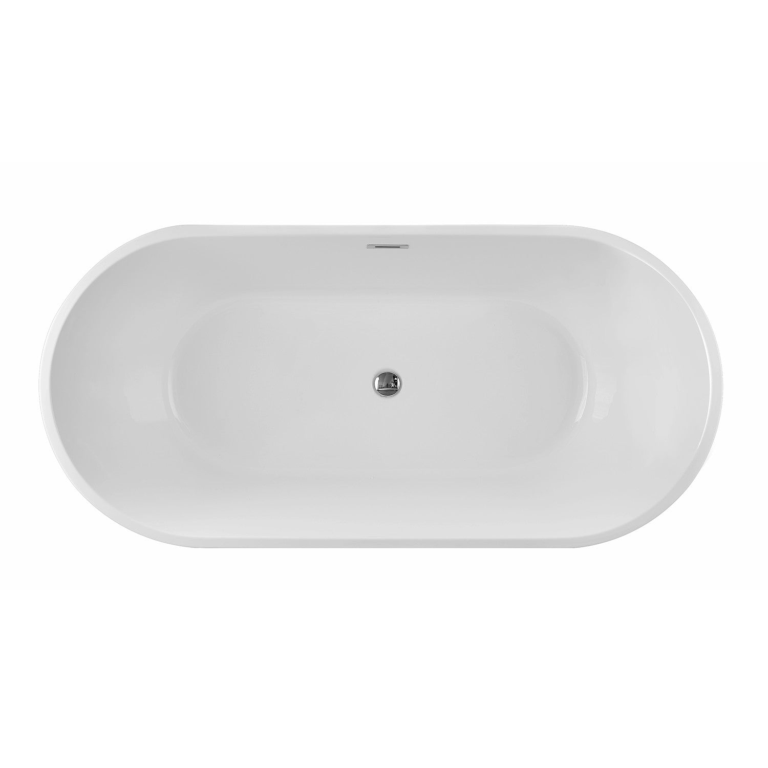 Kingston Brass VTDE603023BA 59" Acrylic Oval Double Ended Freestanding Tub with Drain, Glossy White