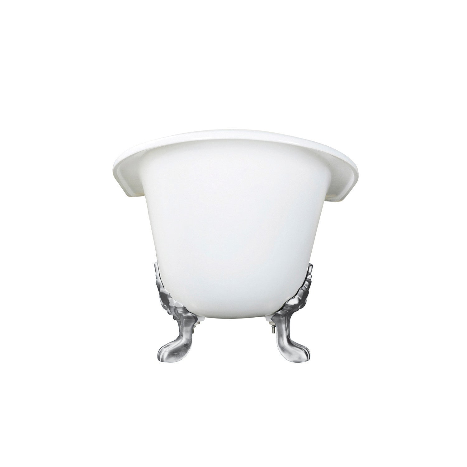 Aqua Eden VCT7DS6130NC1 61" Cast Iron Oval Double Slipper Clawfoot Tub (7" Faucet Drillings), White/Polished Chrome