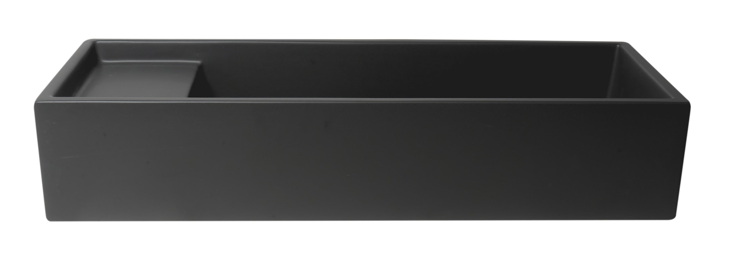 ALFI AB39TRBM 39" Black Matte Above Mount Fireclay Bathroom Trough Sink