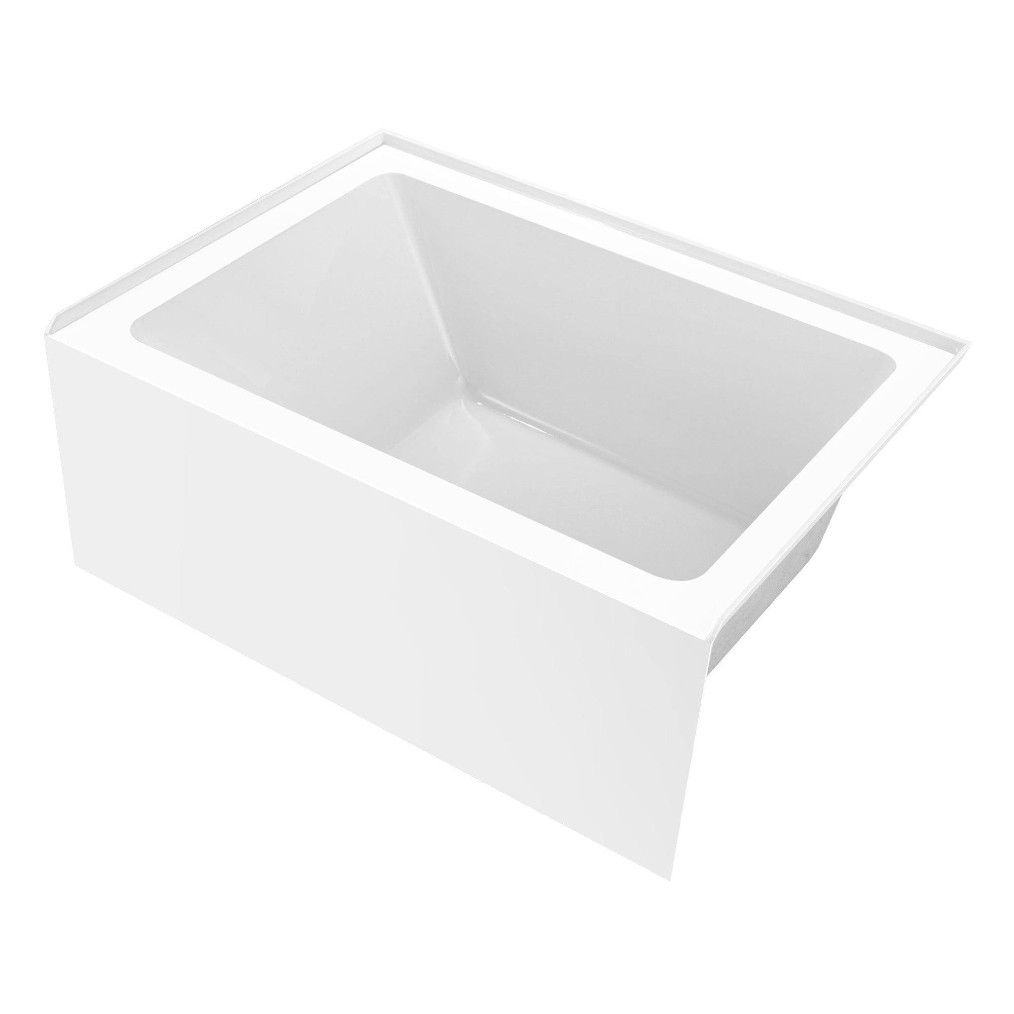 Aqua Eden VTAP4836R22 48" Acrylic Rectangular 3-Wall Alcove Tub, Right Hand Drain, Glossy White