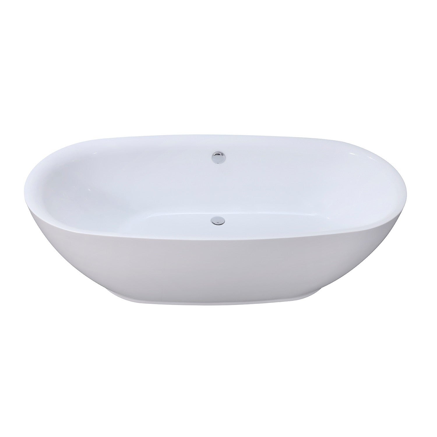 Kingston Brass VTDE713321BA 71" Acrylic Oval Double Ended Freestanding Tub with Drain, Glossy White