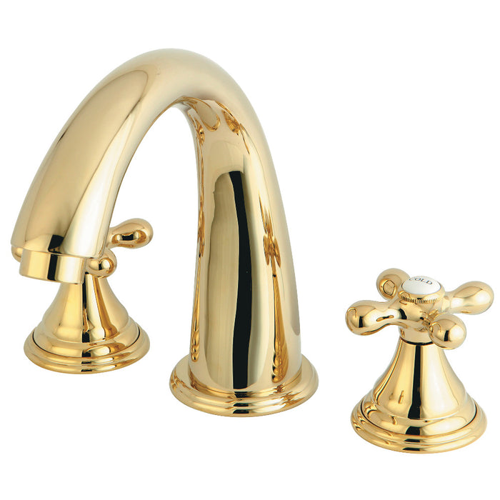 Kingston Brass KS5362AX Vintage Two-Handle Deck Mount Roman Tub Faucet, Polished Brass