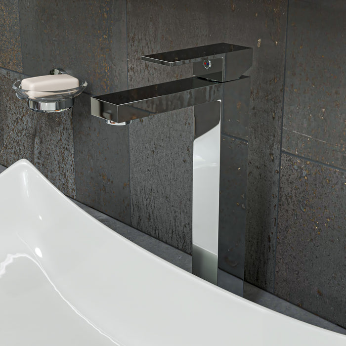 ALFI AB1129-PC Polished Chrome Tall Square Single Lever Bathroom Faucet