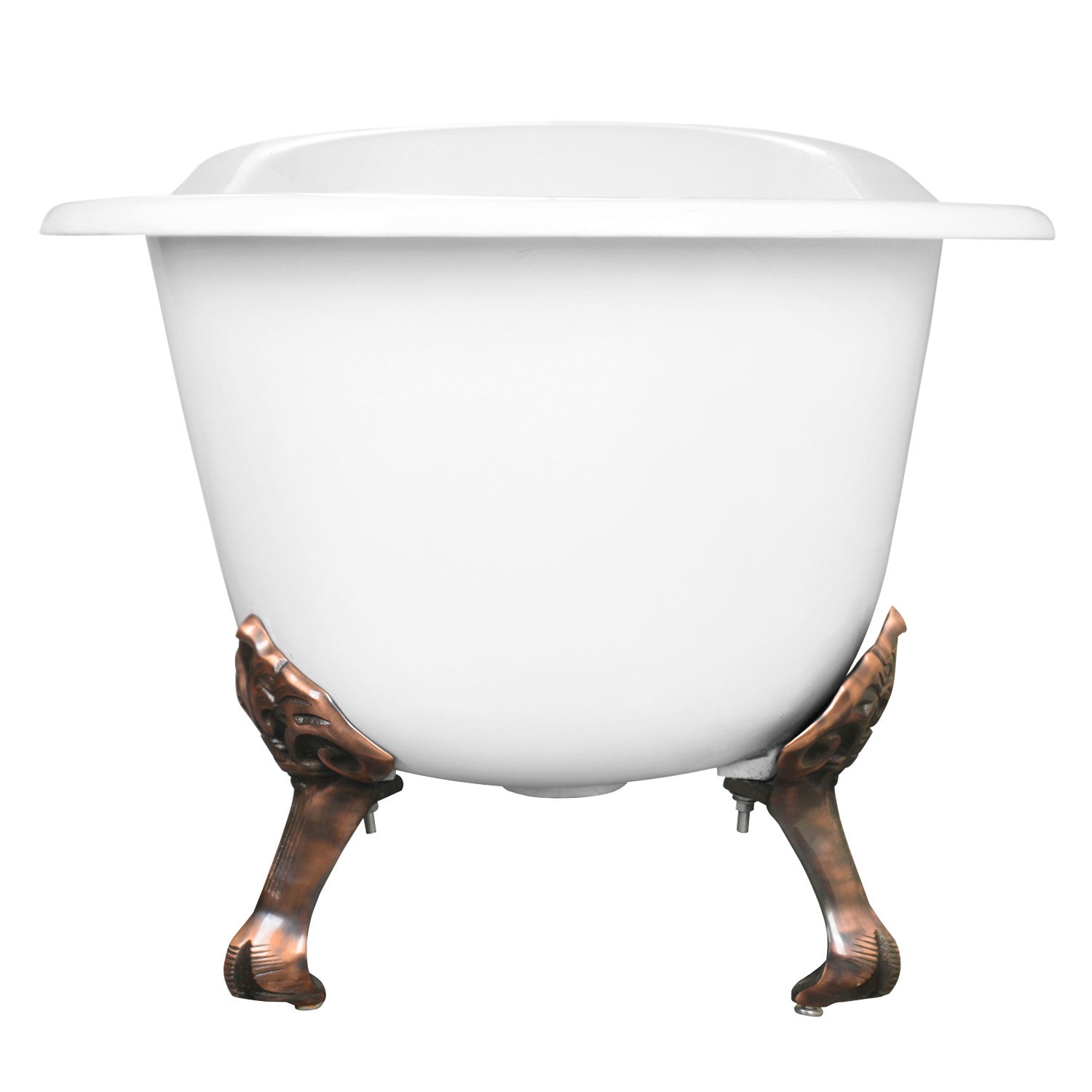 Aqua Eden VCTND5731B5 57" Cast Iron Oval Single Slipper Clawfoot Tub (No Faucet Drillings), White/Oil Rubbed Bronze