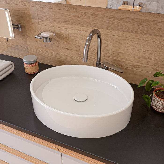 ALFI ABC911 White 22" Oval Above Mount Ceramic Sink