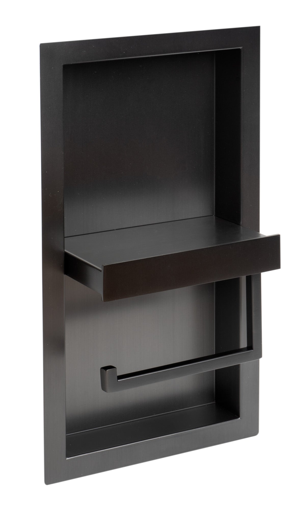 ALFI ABTPNP88-BB Brushed Black PVD Stainless Steel Recessed Toilet Paper Holder Niche