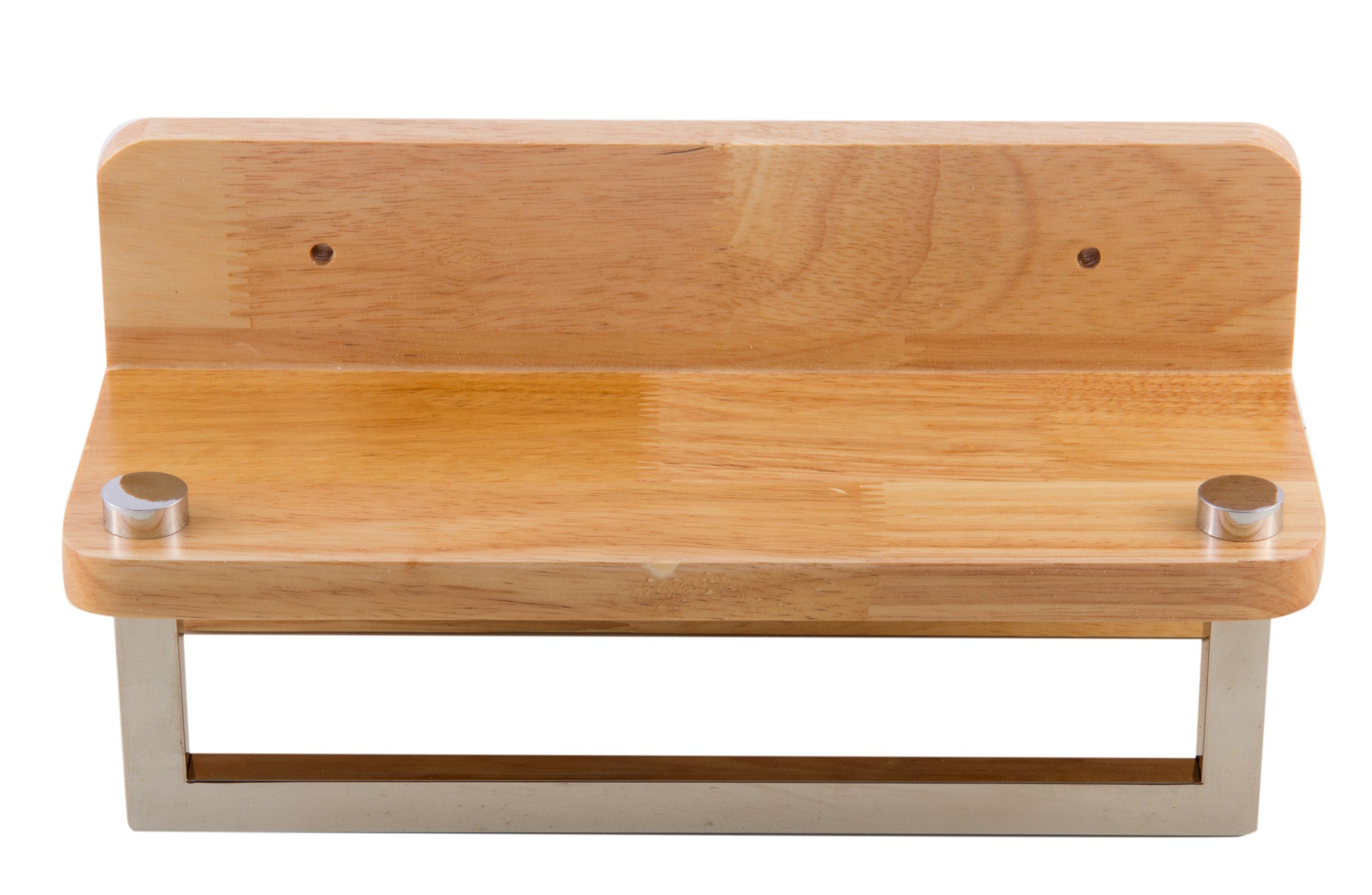 ALFI AB5510 12" Small Wooden Shelf with Chrome Towel Bar Bathroom Accessory